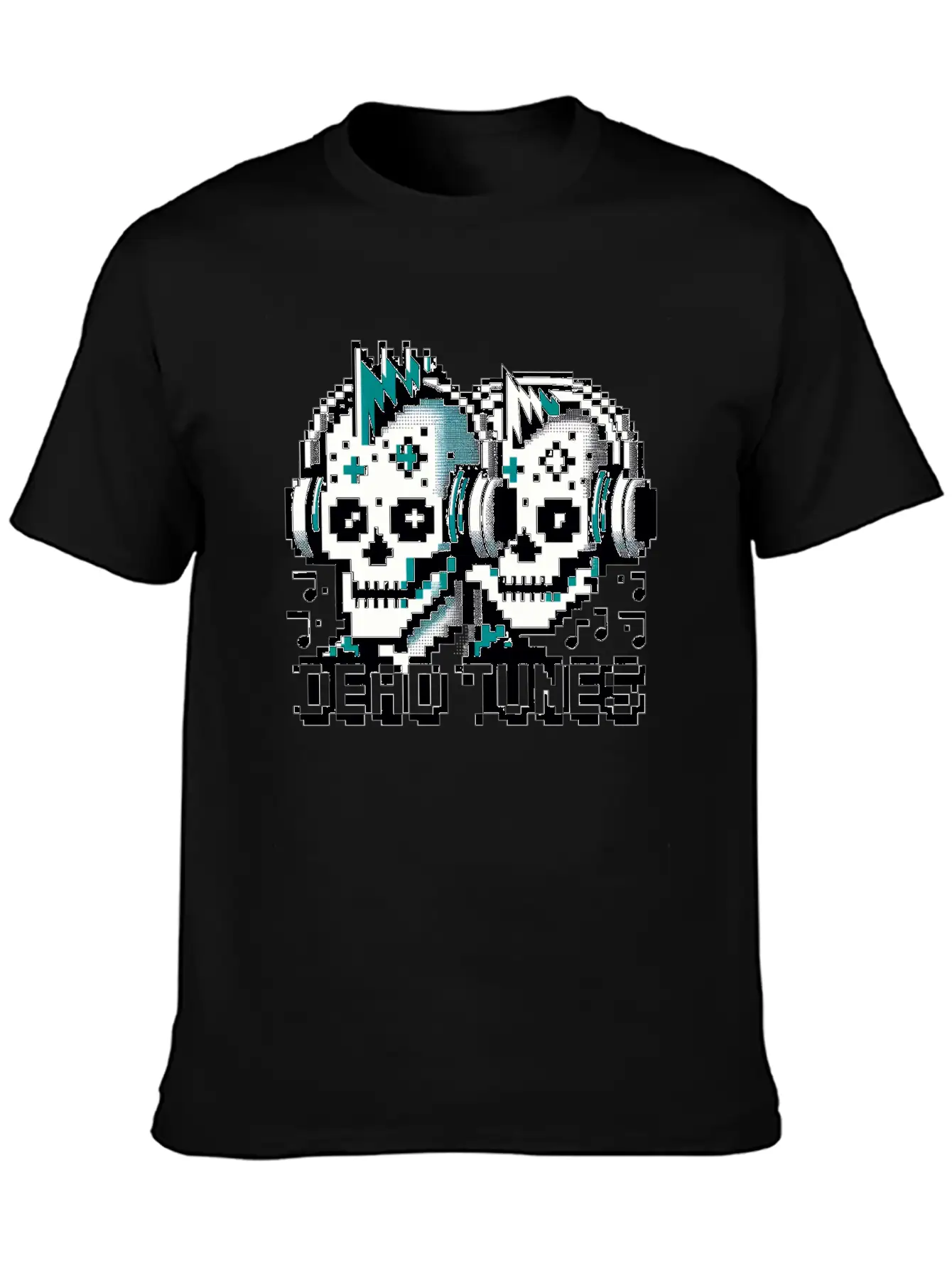 Dead Tunes - Pixel Punk Zombie Rocker Unisex Casual T-Shirt – Clean Design For Daily Comfort