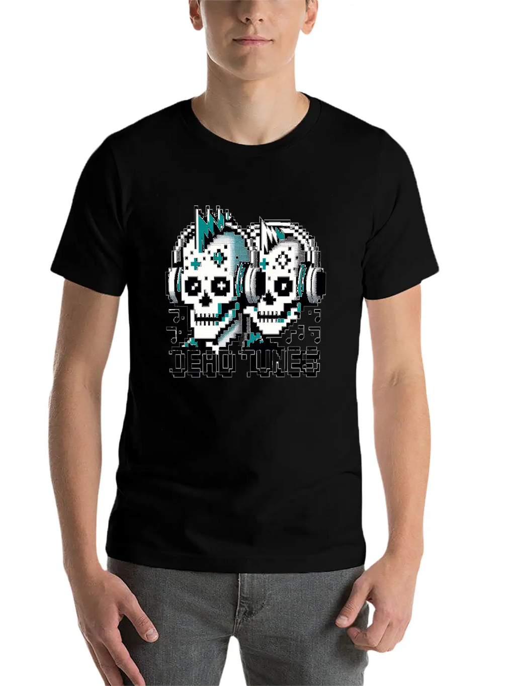 Dead Tunes - Pixel Punk Zombie Rocker Unisex Casual T-Shirt – Clean Design For Daily Comfort