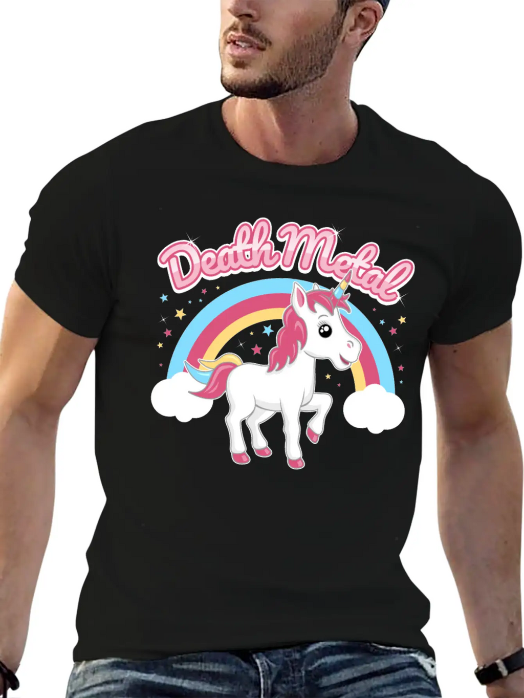 Death Metal Unicorn Stylish Everyday T-Shirt – Unisex Basic Cotton Tee