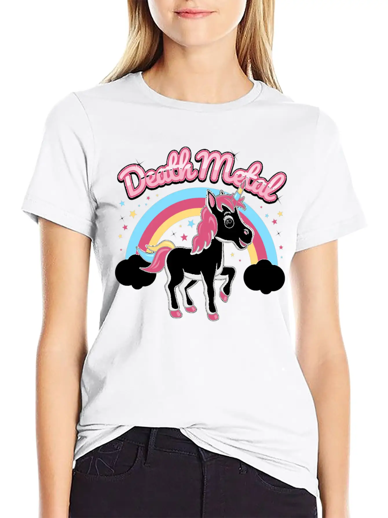 Death Metal Unicorn Stylish Everyday T-Shirt – Unisex Basic Cotton Tee