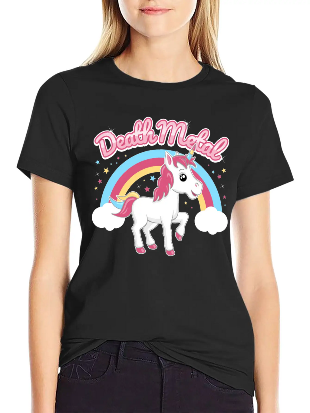 Death Metal Unicorn Stylish Everyday T-Shirt – Unisex Basic Cotton Tee