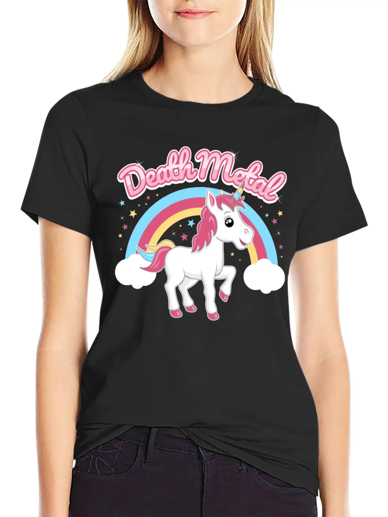 Death Metal Unicorn Stylish Everyday T-Shirt – Unisex Basic Cotton Tee