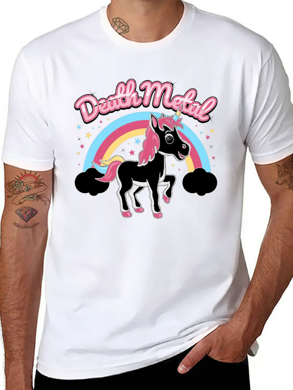Death Metal Unicorn Stylish Everyday T-Shirt – Unisex Basic Cotton Tee