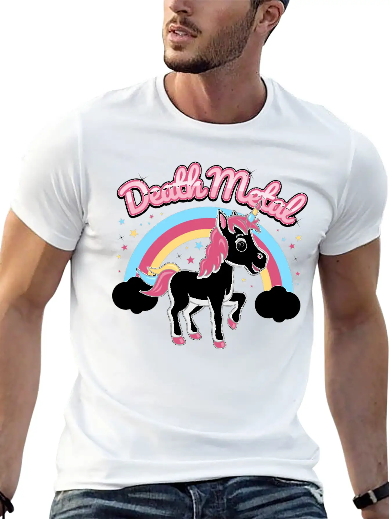 Death Metal Unicorn Stylish Everyday T-Shirt – Unisex Basic Cotton Tee