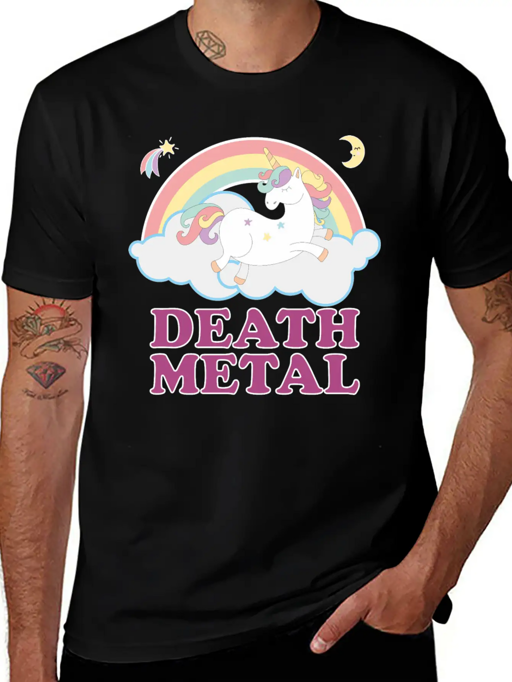 Death Metal Unicorn Timeless Short Sleeve Tee – Comfy And Minimalist Design