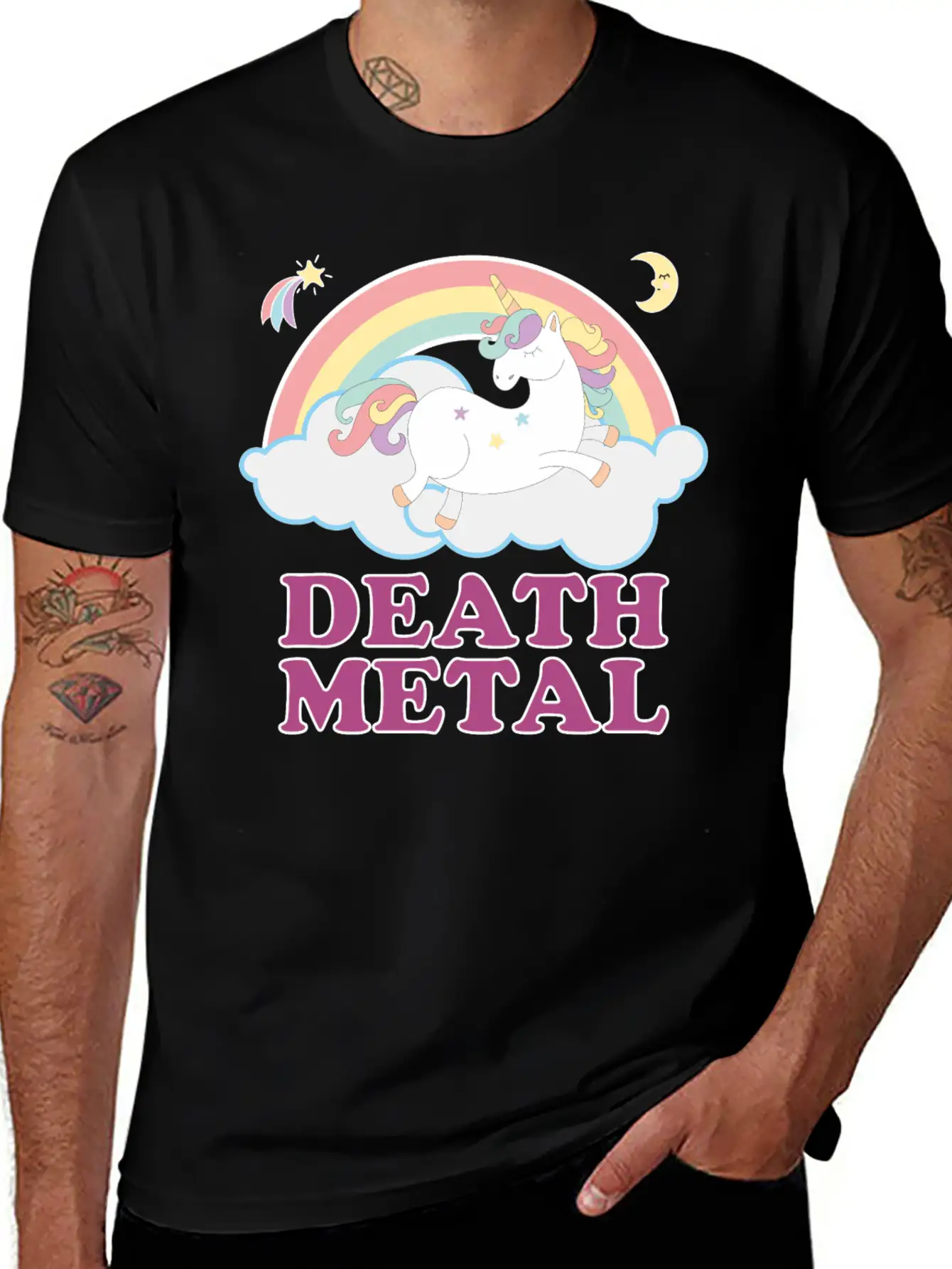 Death Metal Unicorn Timeless Short Sleeve Tee – Comfy And Minimalist Design