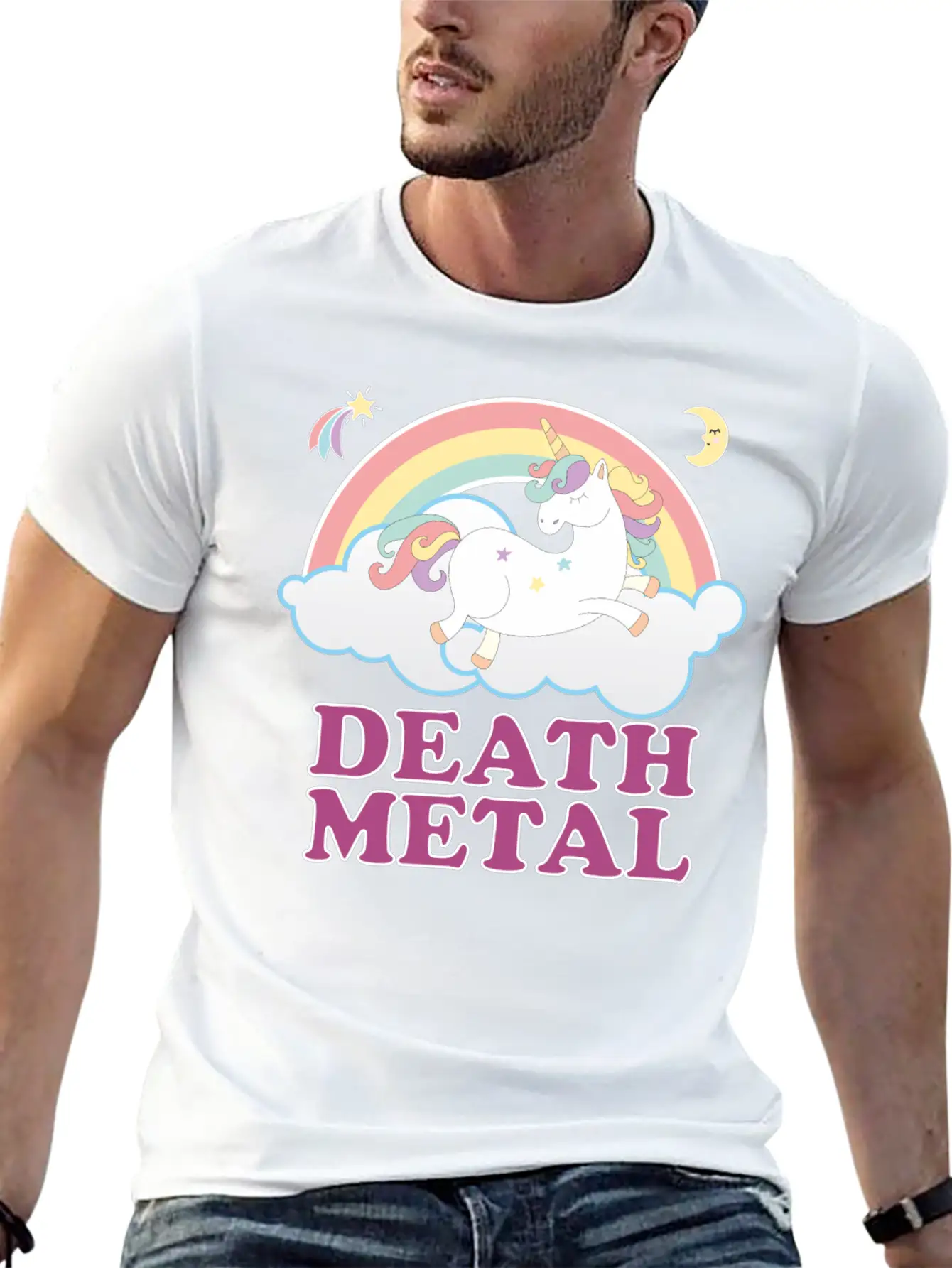 Death Metal Unicorn Timeless Short Sleeve Tee – Comfy And Minimalist Design