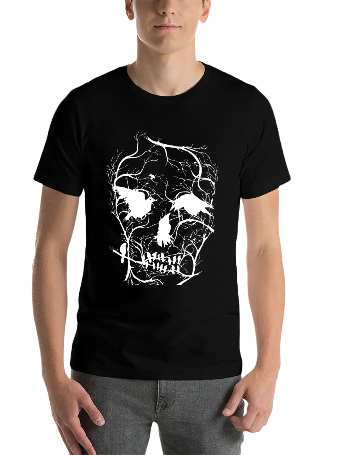 Death Skull Tree Bird Banksy Street Art Graffiti S Modern Fit Casual T-Shirt – Clean And Versatile Design