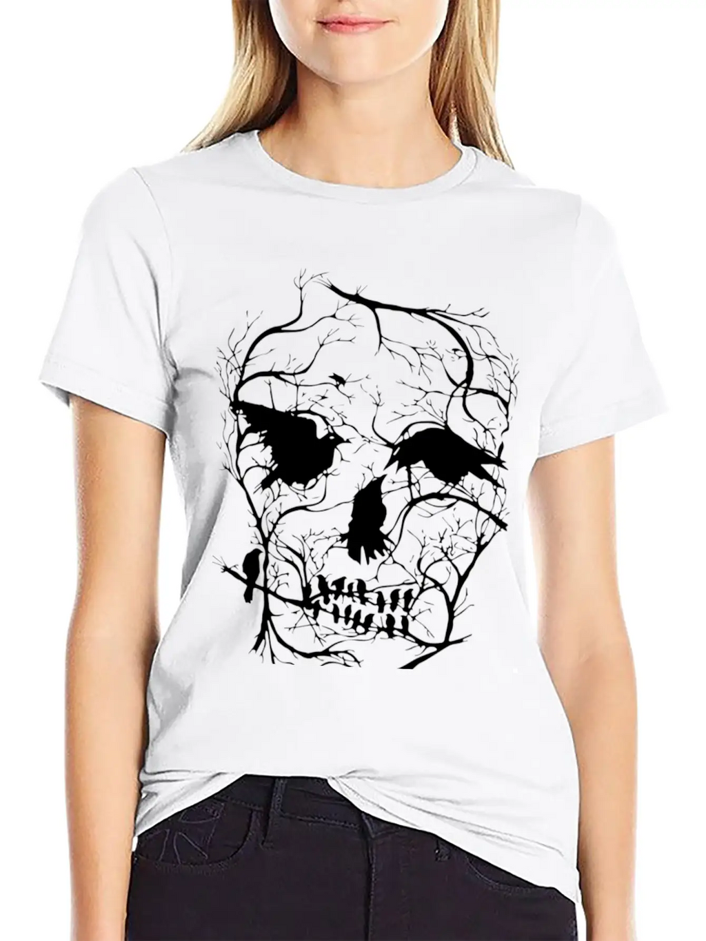 Death Skull Tree Bird Banksy Street Art Graffiti S Modern Fit Casual T-Shirt – Clean And Versatile Design