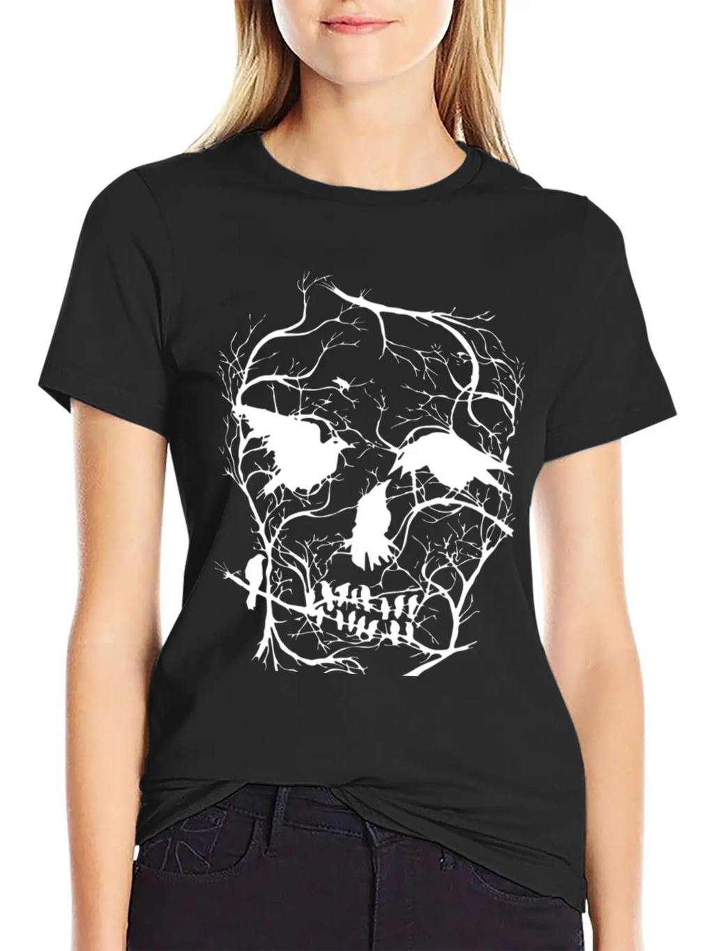 Death Skull Tree Bird Banksy Street Art Graffiti S Modern Fit Casual T-Shirt – Clean And Versatile Design