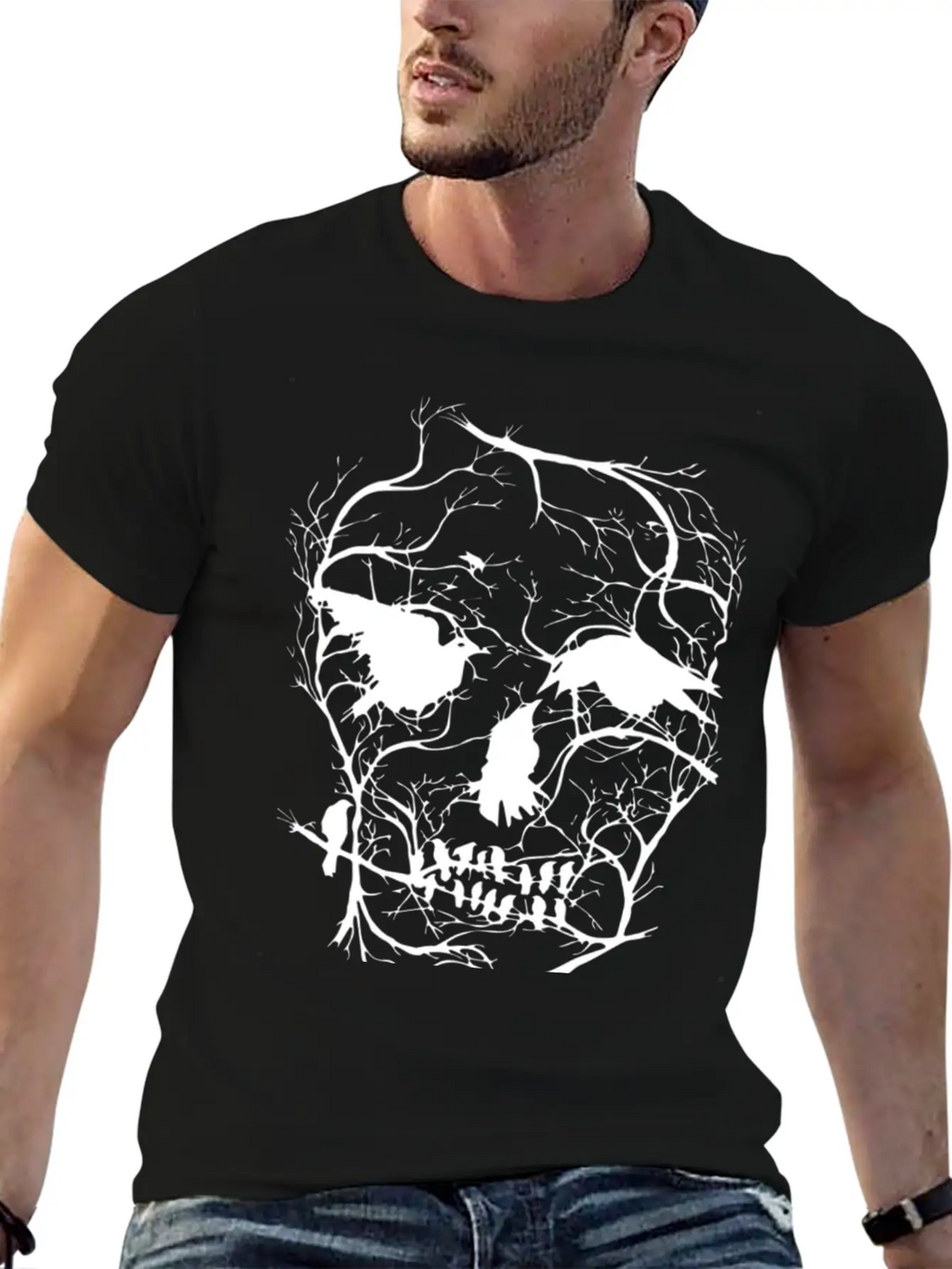 Death Skull Tree Bird Banksy Street Art Graffiti S Modern Fit Casual T-Shirt – Clean And Versatile Design