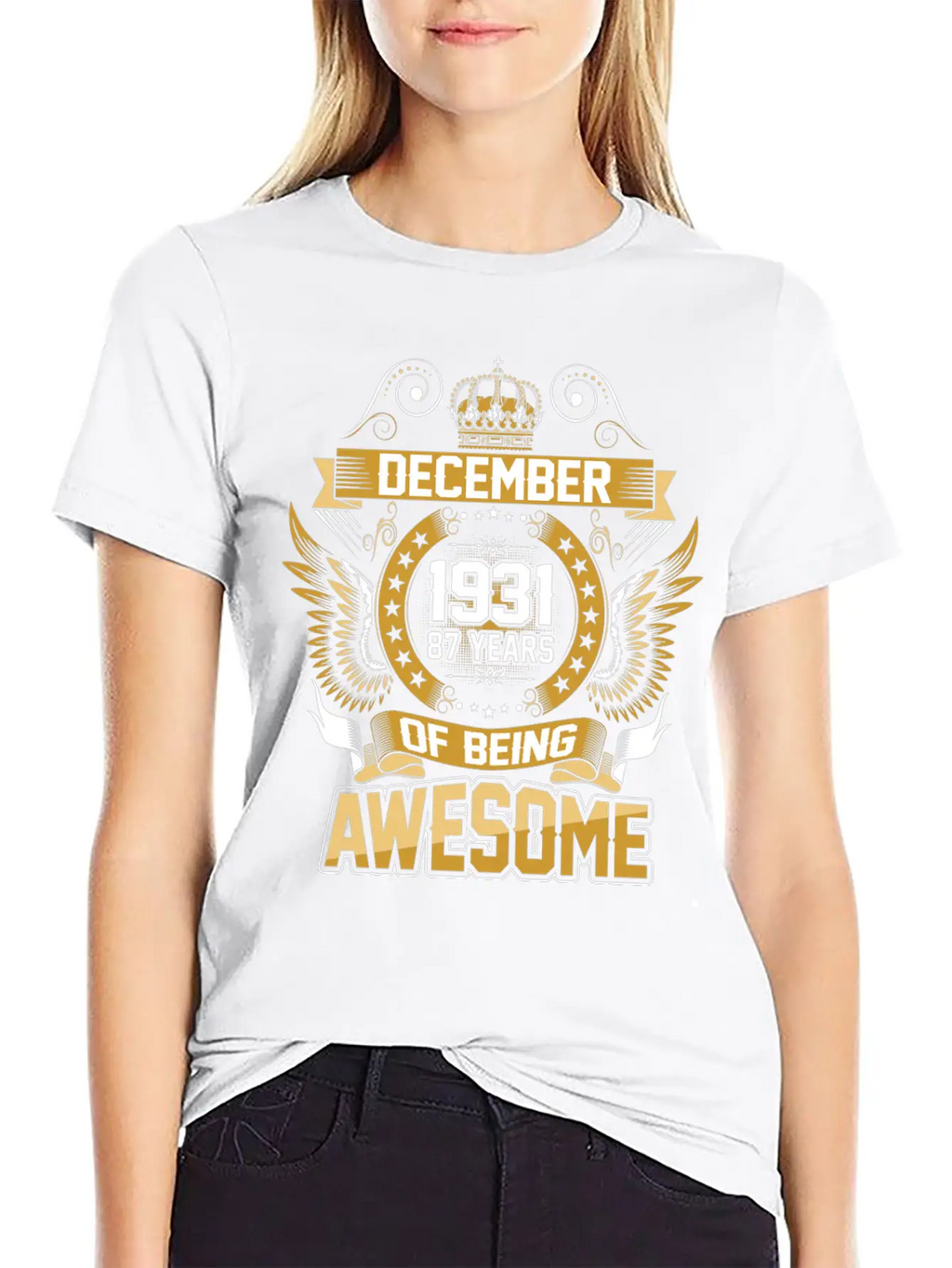 December 1931 87 Years Of Being Awesome Breathable Graphic T-Shirt – Perfect For Casual Days