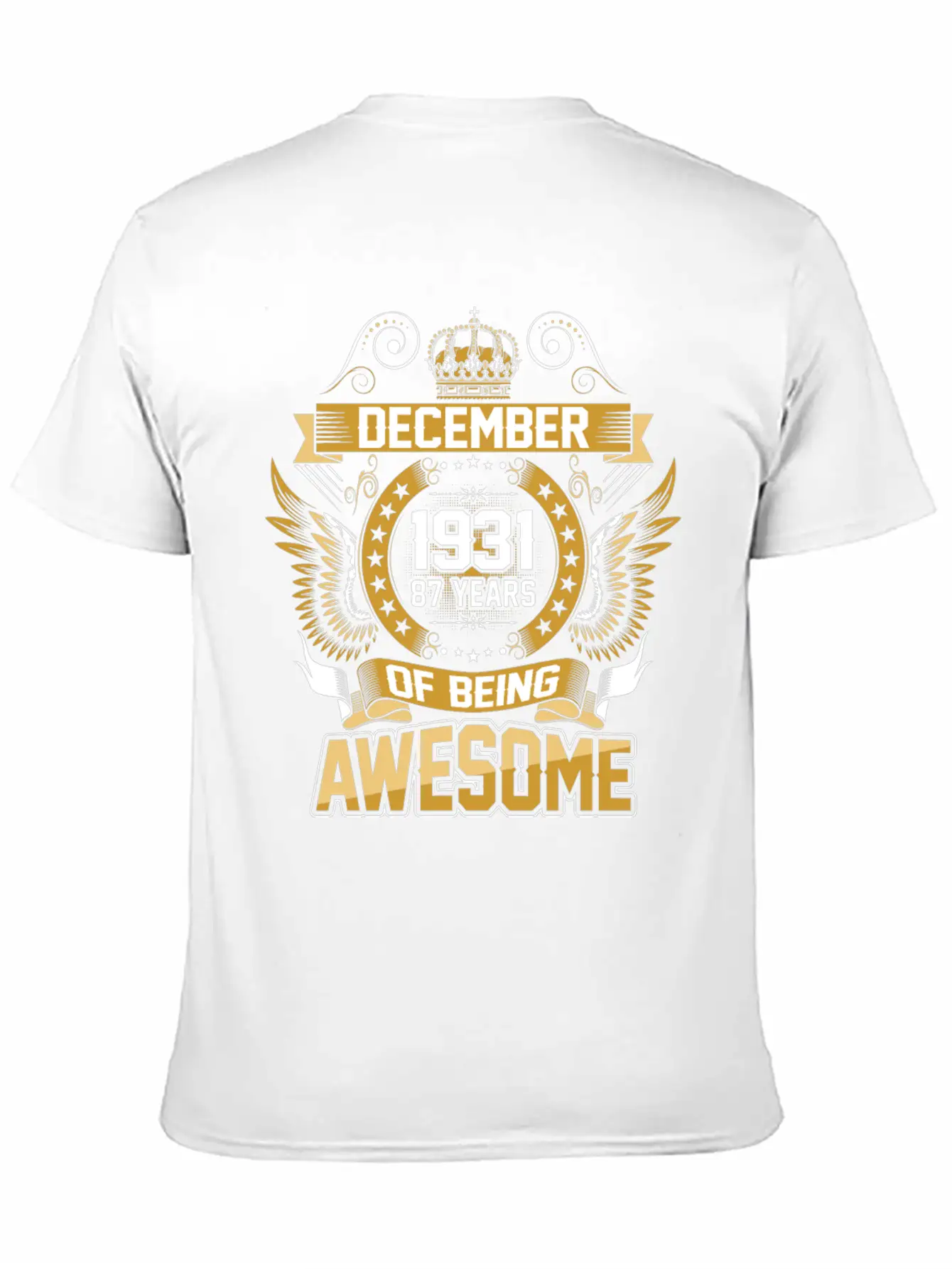 December 1931 87 Years Of Being Awesome Breathable Graphic T-Shirt – Perfect For Casual Days
