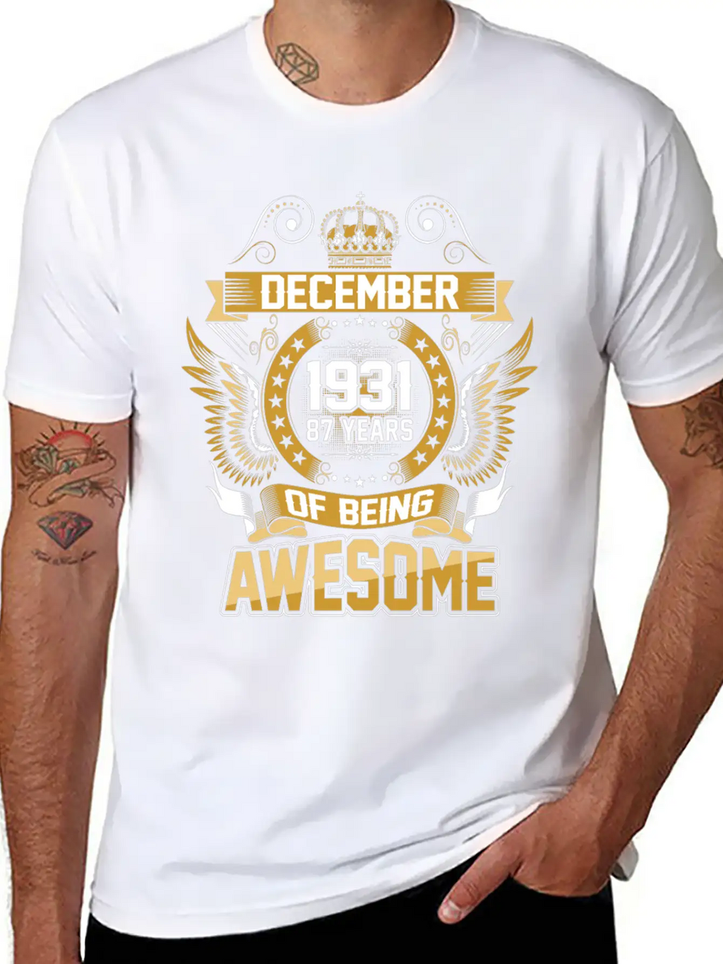December 1931 87 Years Of Being Awesome Breathable Graphic T-Shirt – Perfect For Casual Days
