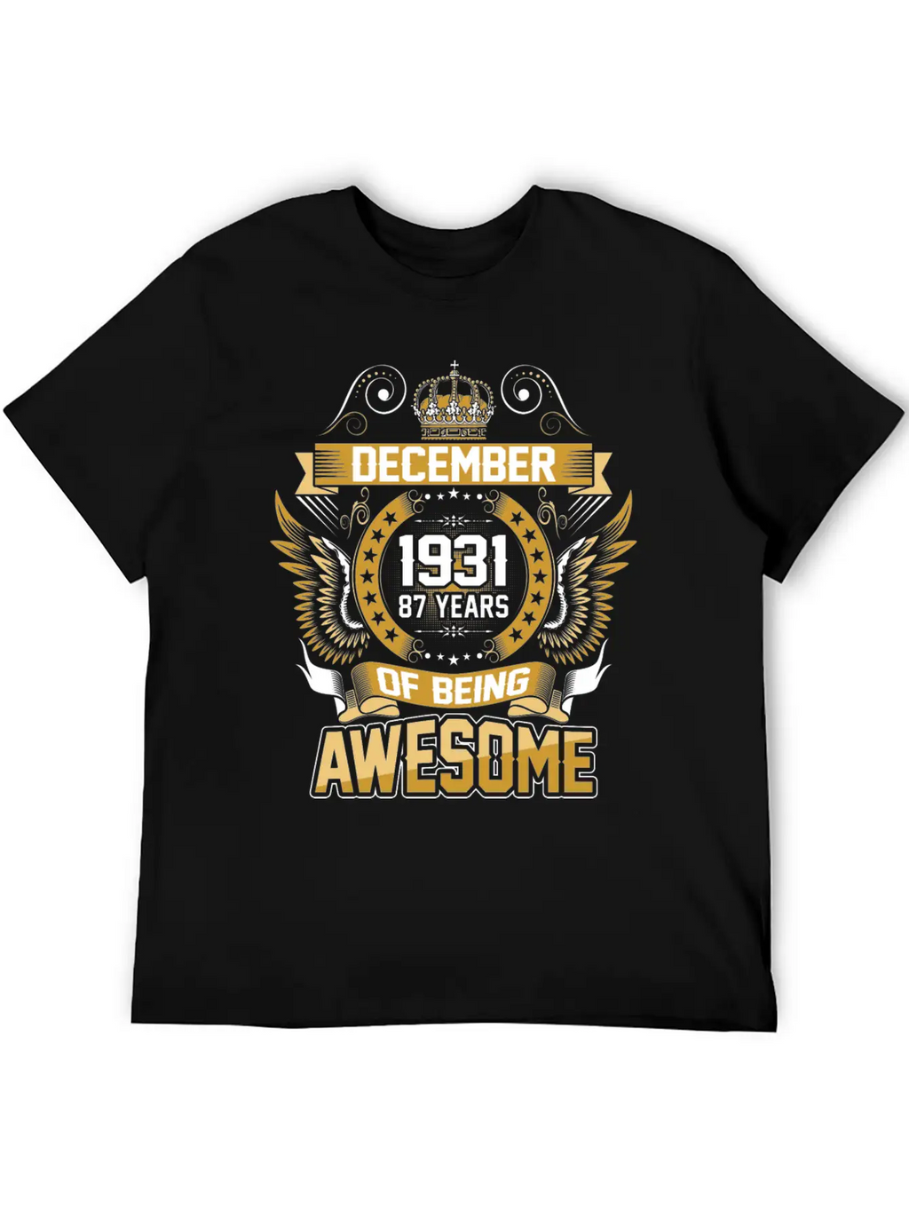 December 1931 87 Years Of Being Awesome Breathable Graphic T-Shirt – Perfect For Casual Days