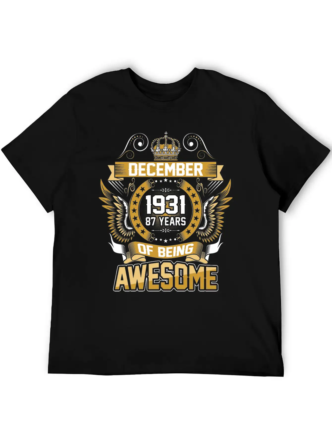 December 1931 87 Years Of Being Awesome Breathable Graphic T-Shirt – Perfect For Casual Days