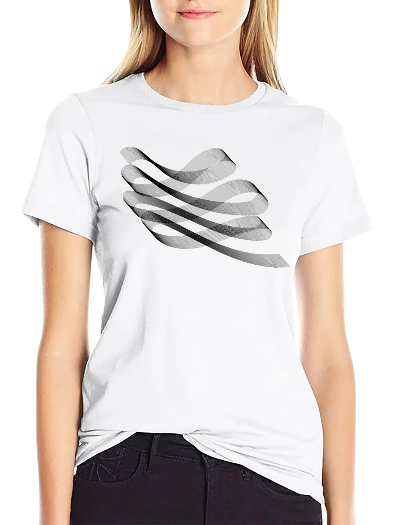 Decorative Flourish Line Art Ribbon Timeless Short Sleeve Tee – Comfy And Minimalist Design