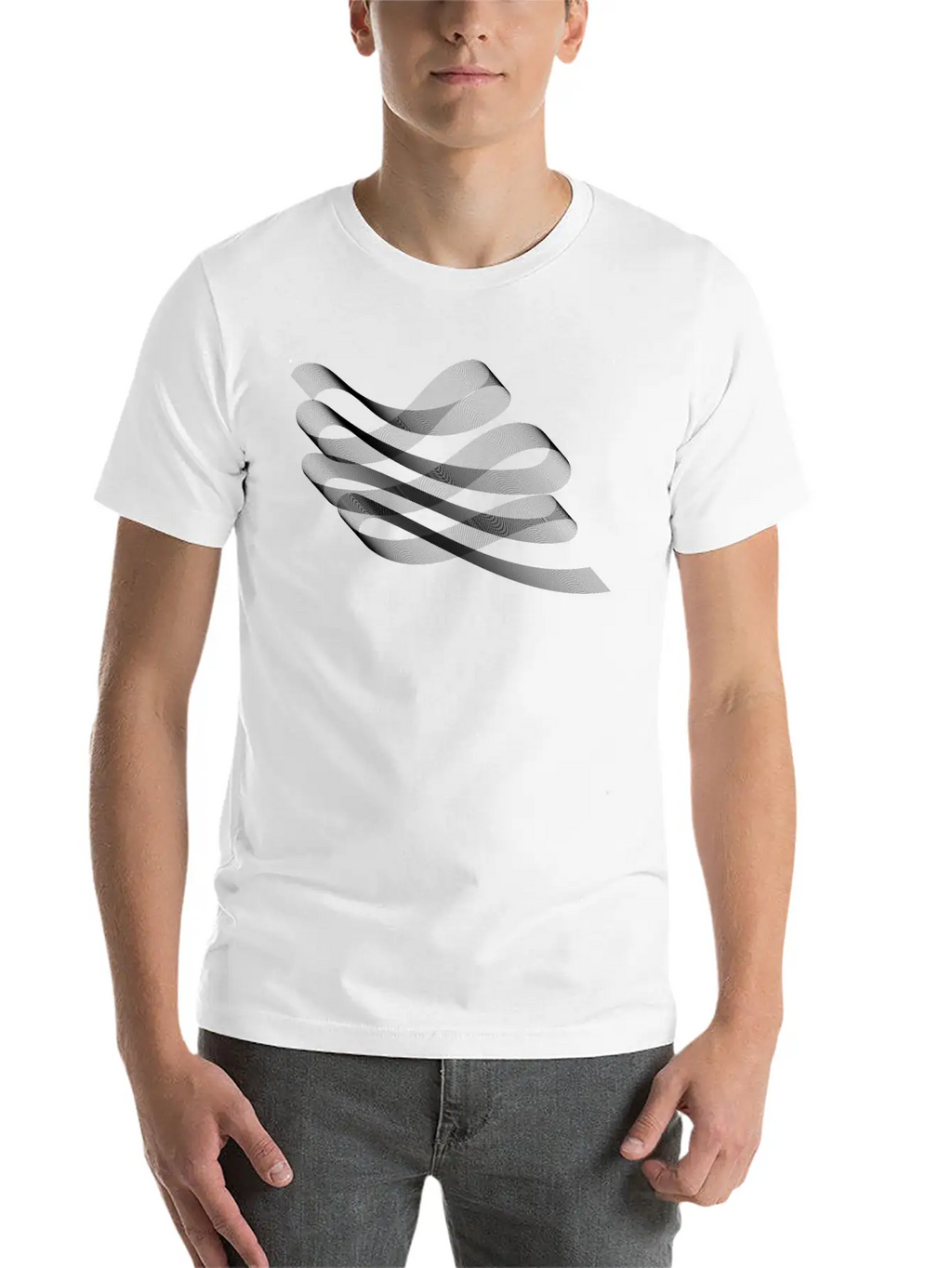 Decorative Flourish Line Art Ribbon Timeless Short Sleeve Tee – Comfy And Minimalist Design
