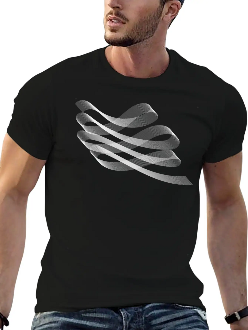 Decorative Flourish Line Art Ribbon Timeless Short Sleeve Tee – Comfy And Minimalist Design