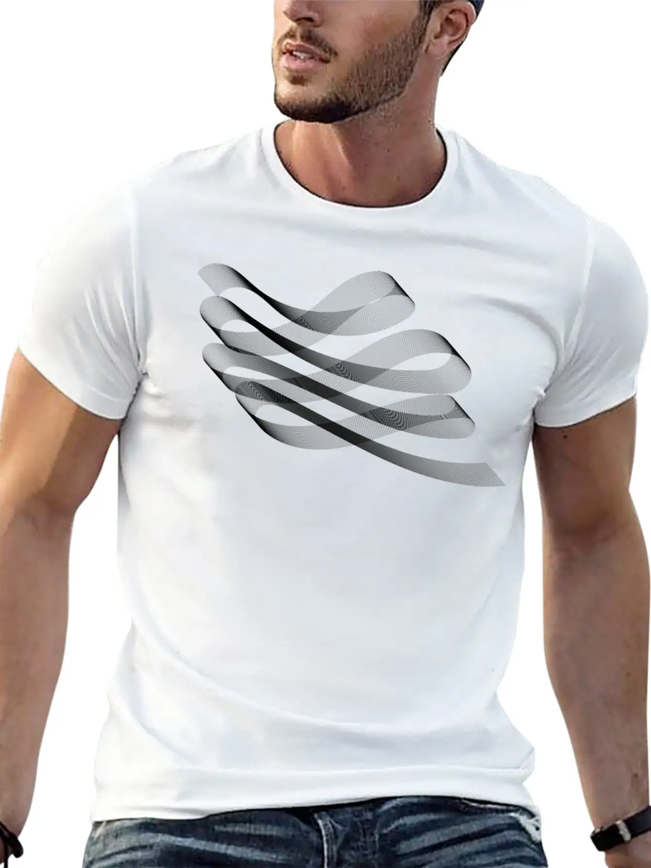 Decorative Flourish Line Art Ribbon Timeless Short Sleeve Tee – Comfy And Minimalist Design