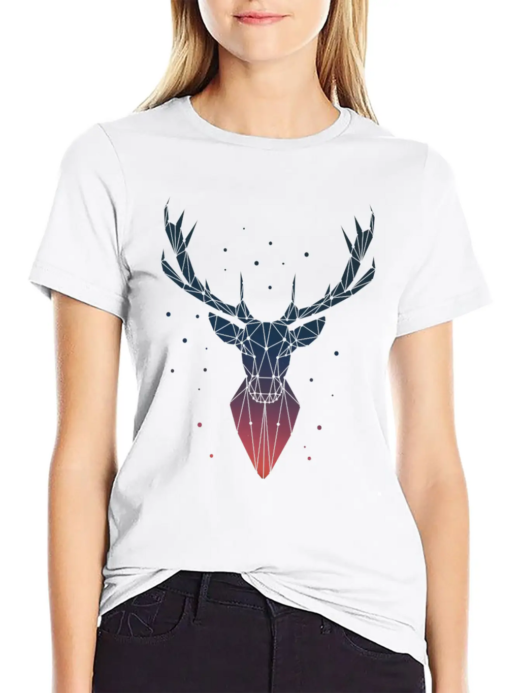 Deer Geometric Classic Cotton Tee – Unisex Comfort For Any Season
