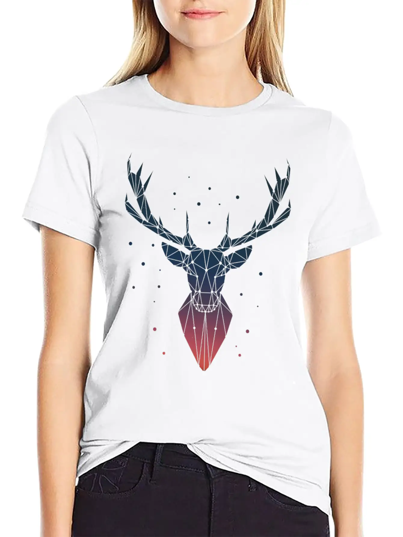 Deer Geometric Classic Cotton Tee – Unisex Comfort For Any Season