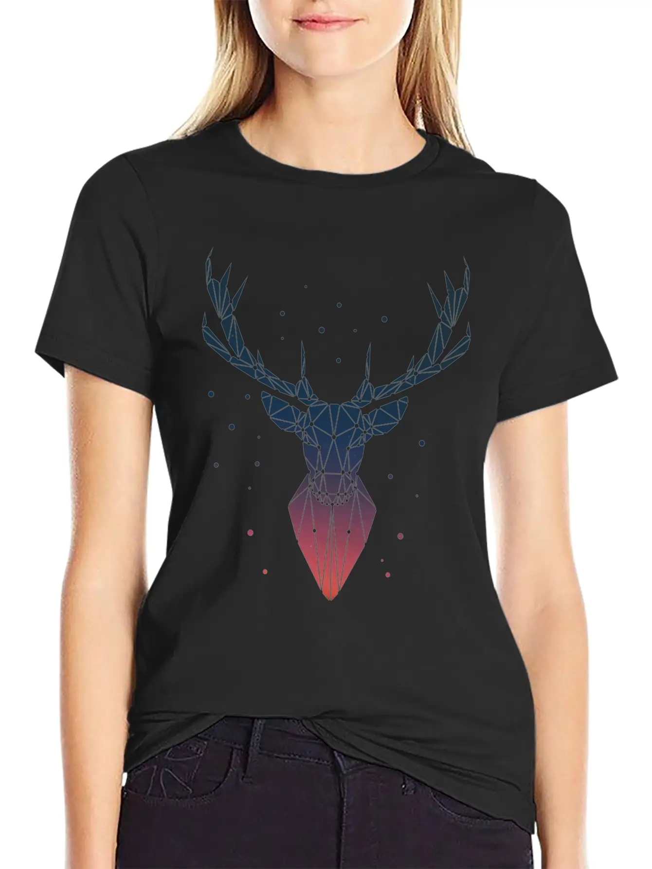 Deer Geometric Classic Cotton Tee – Unisex Comfort For Any Season