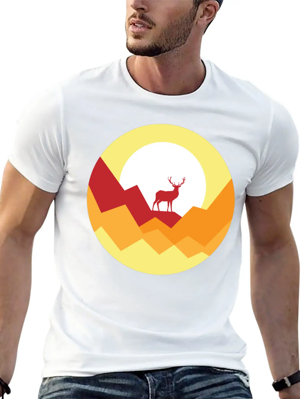 Deer Gift Nature Planet Forest Basic Graphic T-Shirt – Daily Comfort In Soft Cotton