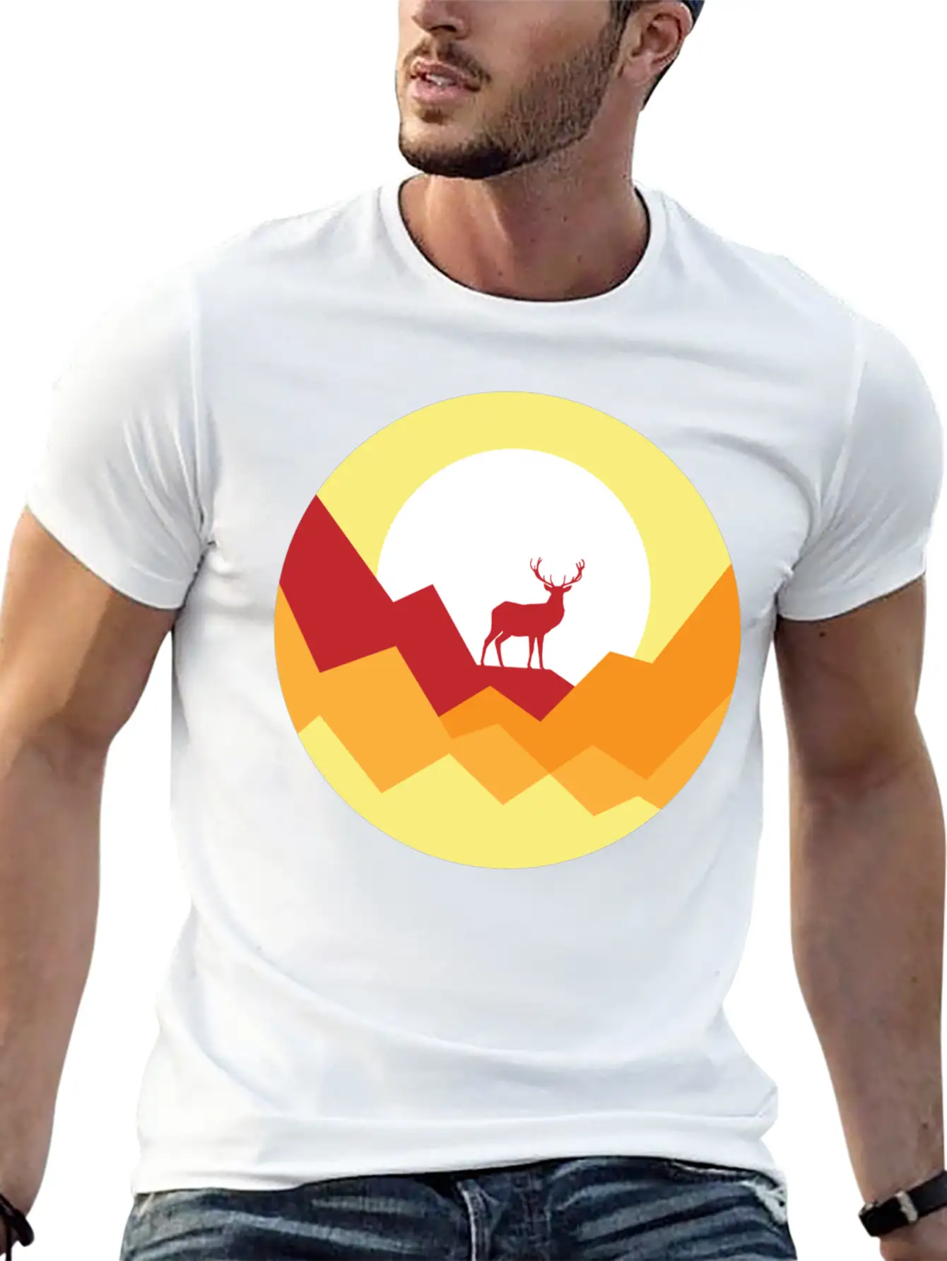 Deer Gift Nature Planet Forest Basic Graphic T-Shirt – Daily Comfort In Soft Cotton