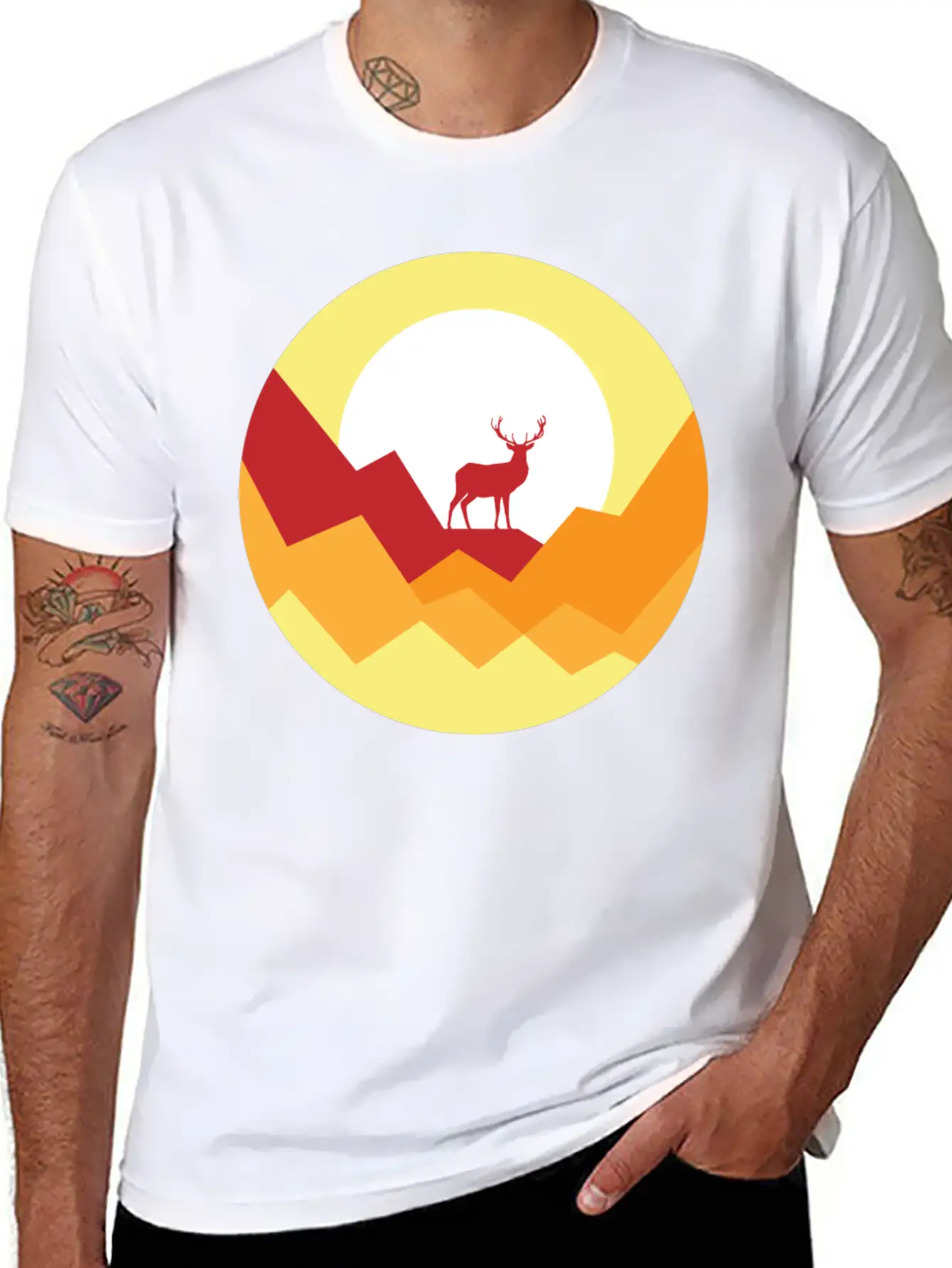 Deer Gift Nature Planet Forest Basic Graphic T-Shirt – Daily Comfort In Soft Cotton