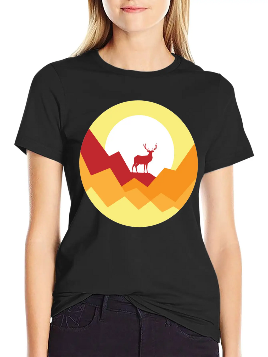 Deer Gift Nature Planet Forest Basic Graphic T-Shirt – Daily Comfort In Soft Cotton