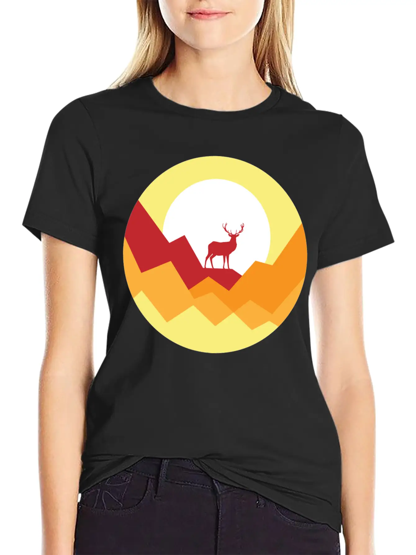 Deer Gift Nature Planet Forest Basic Graphic T-Shirt – Daily Comfort In Soft Cotton