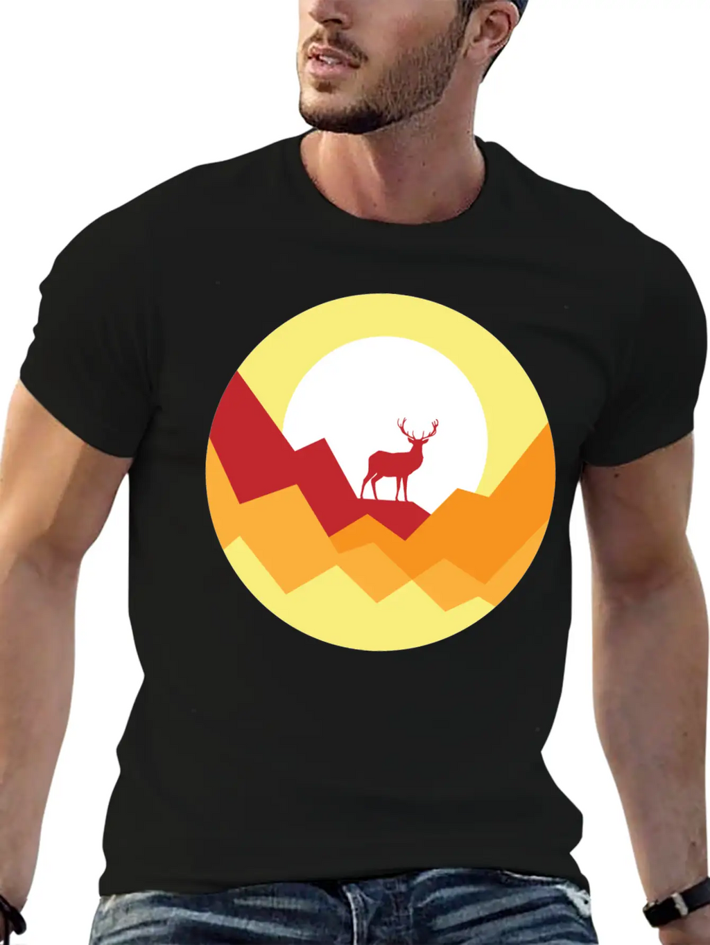 Deer Gift Nature Planet Forest Basic Graphic T-Shirt – Daily Comfort In Soft Cotton