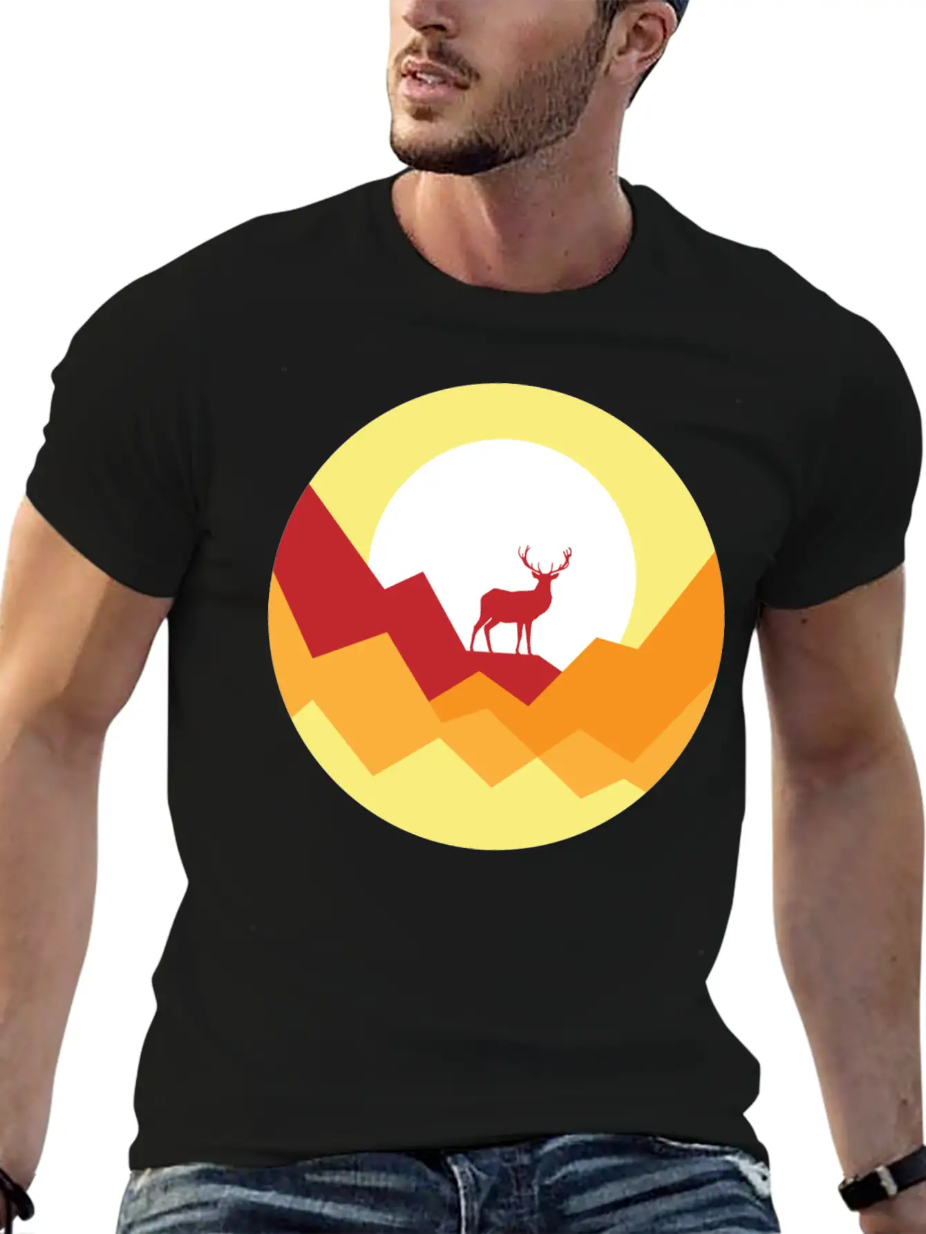 Deer Gift Nature Planet Forest Basic Graphic T-Shirt – Daily Comfort In Soft Cotton