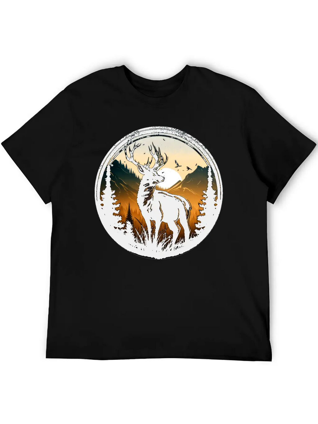 Deer In Forest Breathable Graphic T-Shirt – Perfect For Casual Days