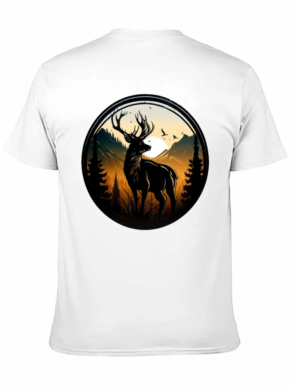 Deer In Forest Breathable Graphic T-Shirt – Perfect For Casual Days