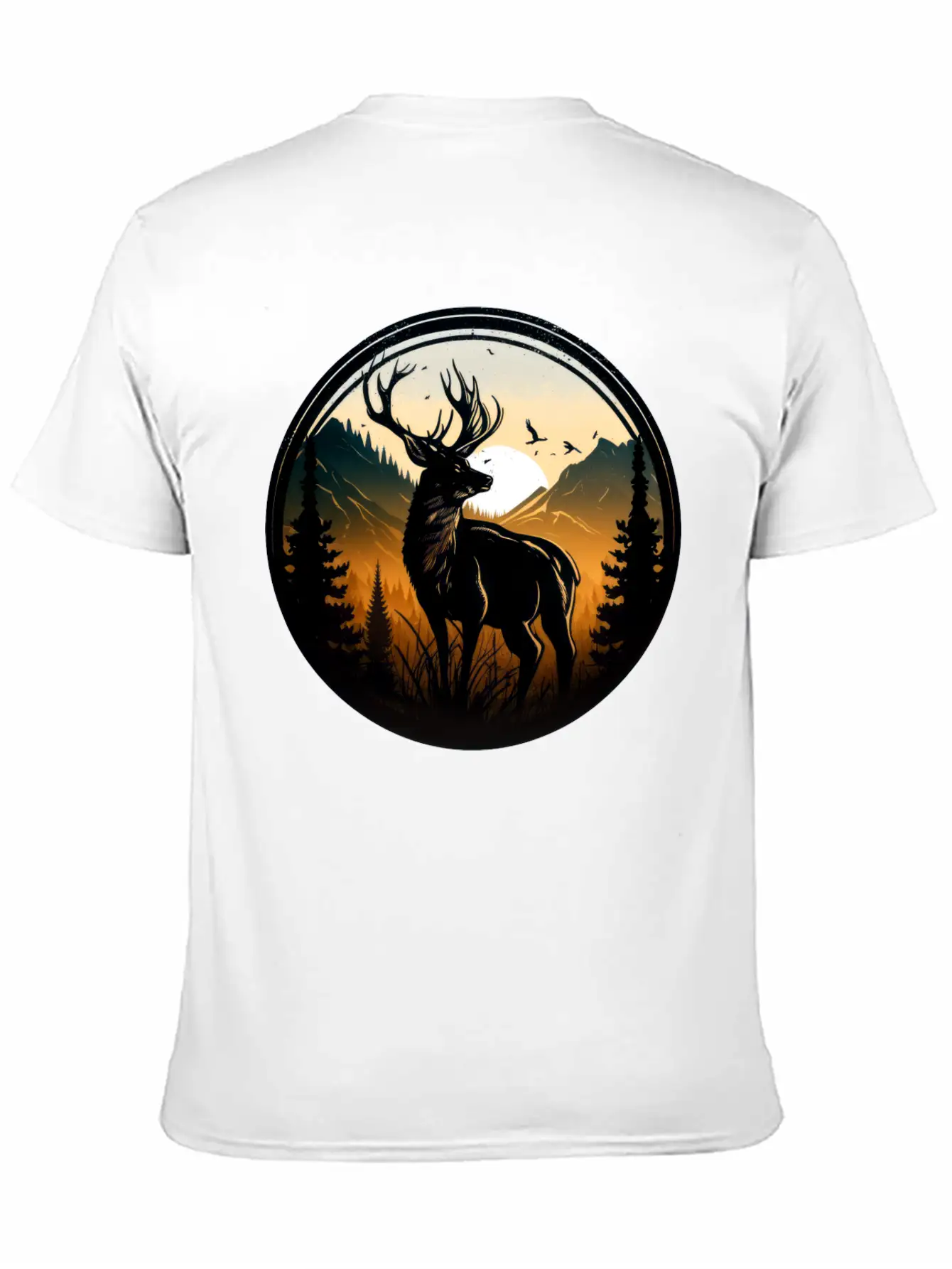 Deer In Forest Breathable Graphic T-Shirt – Perfect For Casual Days