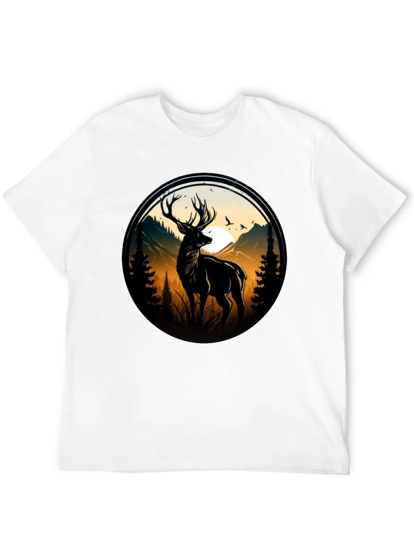 Deer In Forest Breathable Graphic T-Shirt – Perfect For Casual Days