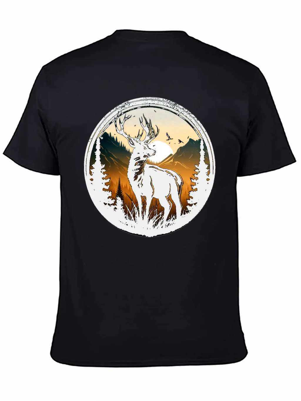 Deer In Forest Breathable Graphic T-Shirt – Perfect For Casual Days