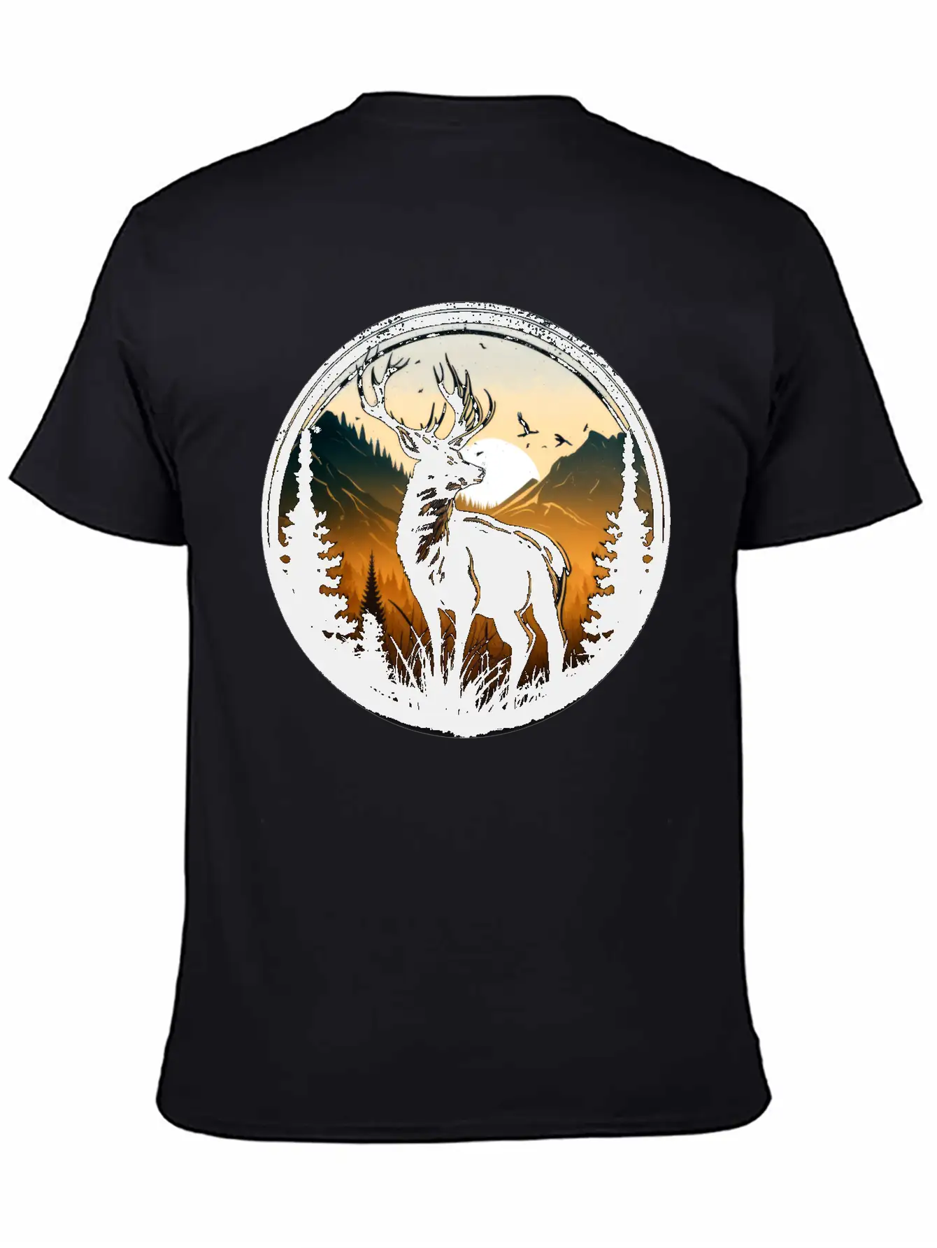 Deer In Forest Breathable Graphic T-Shirt – Perfect For Casual Days