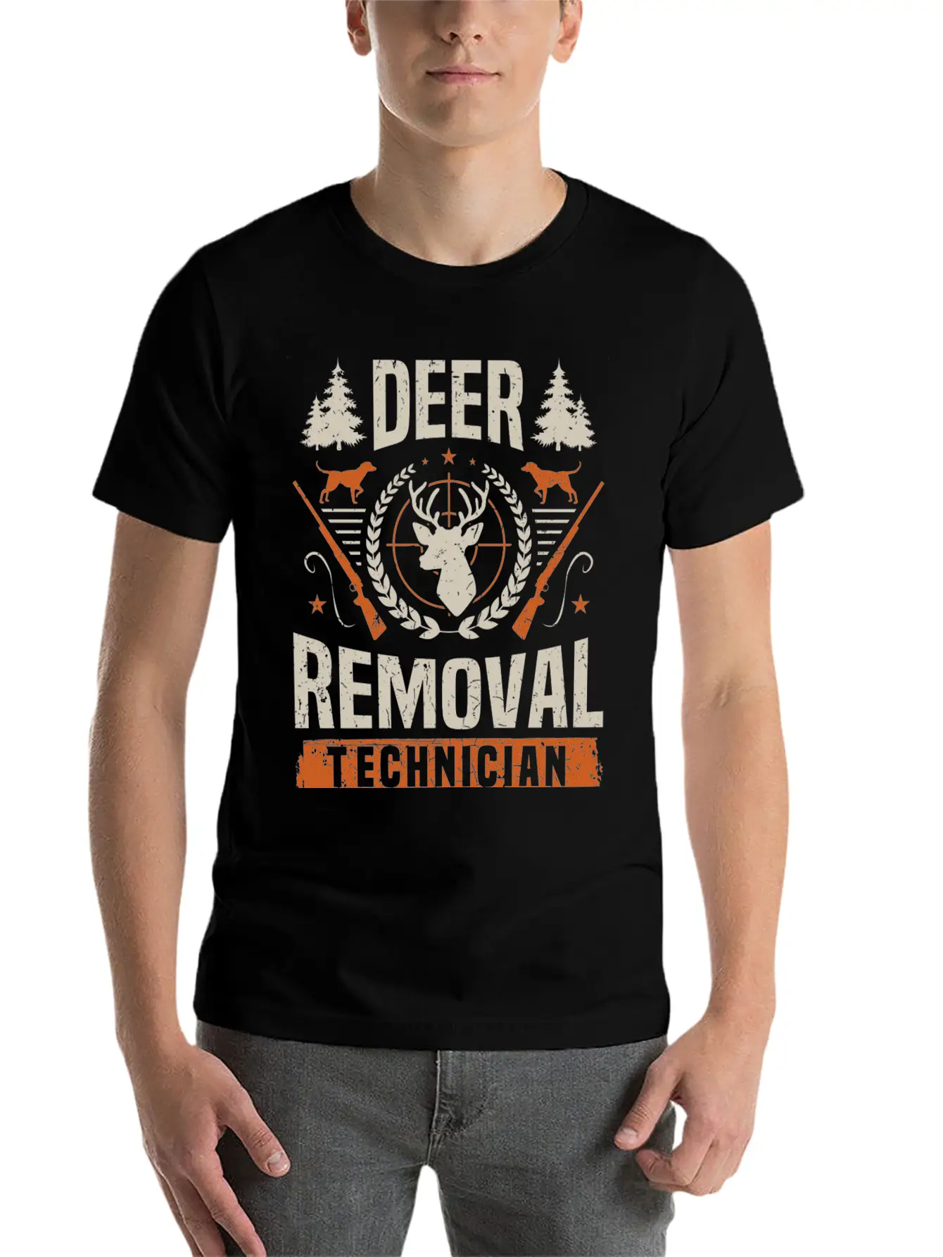 Deer Removal Technician Funny Deer Hunter Hunting Classic Cotton Tee – Unisex Comfort For Any Season