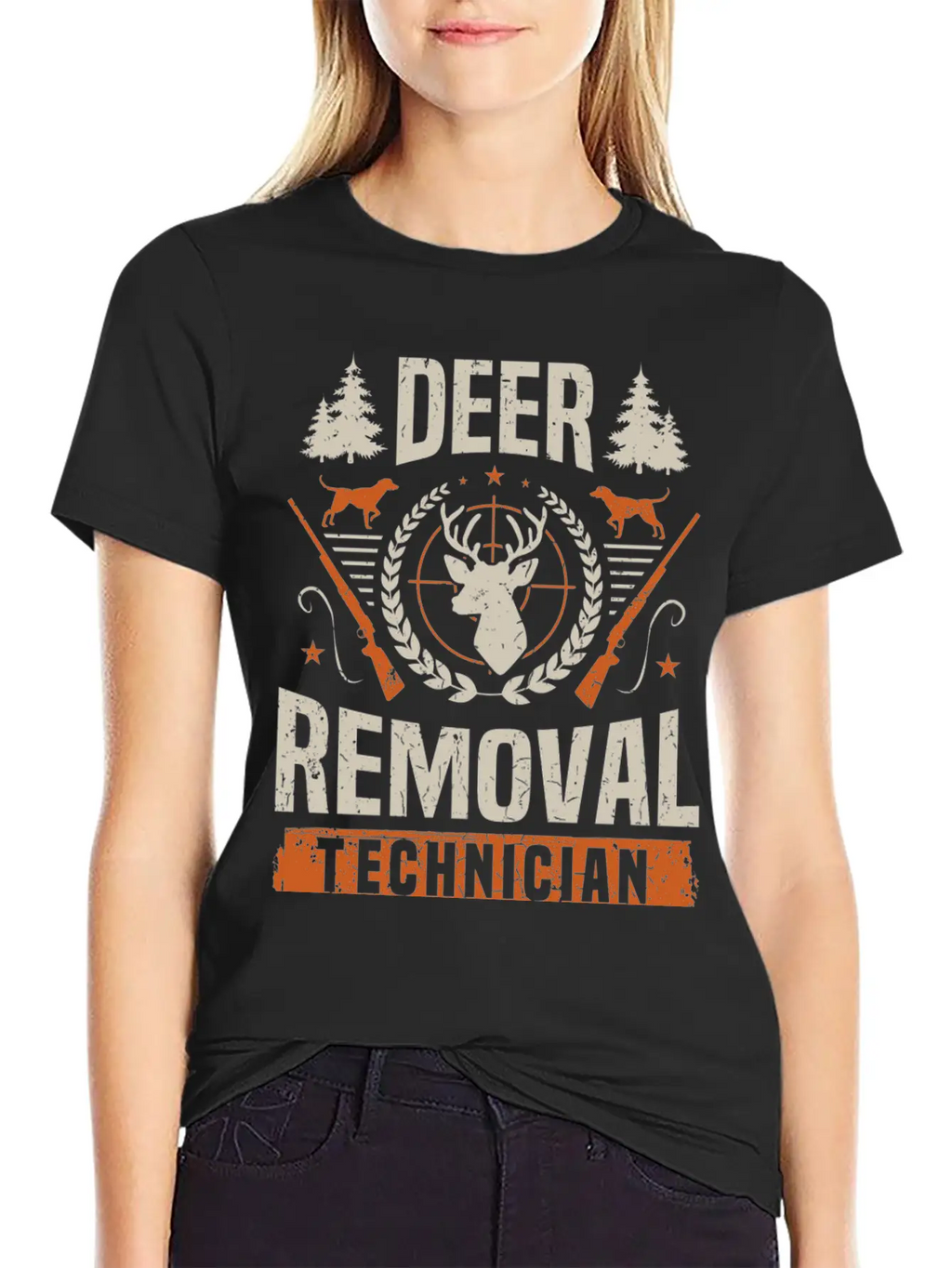 Deer Removal Technician Funny Deer Hunter Hunting Classic Cotton Tee – Unisex Comfort For Any Season