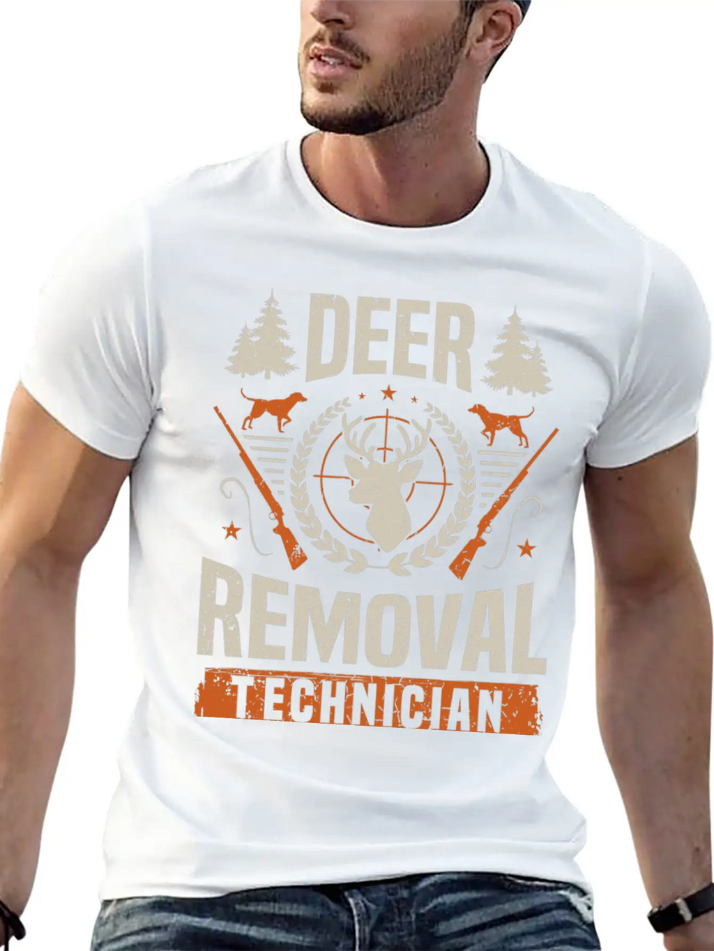 Deer Removal Technician Funny Deer Hunter Hunting Classic Cotton Tee – Unisex Comfort For Any Season