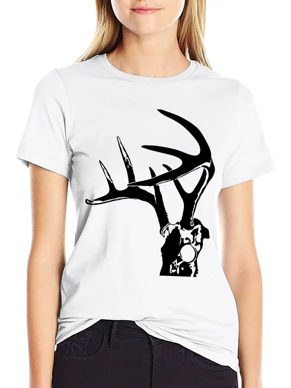 Deer Skull 2 Black Timeless Short Sleeve Tee – Comfy And Minimalist Design