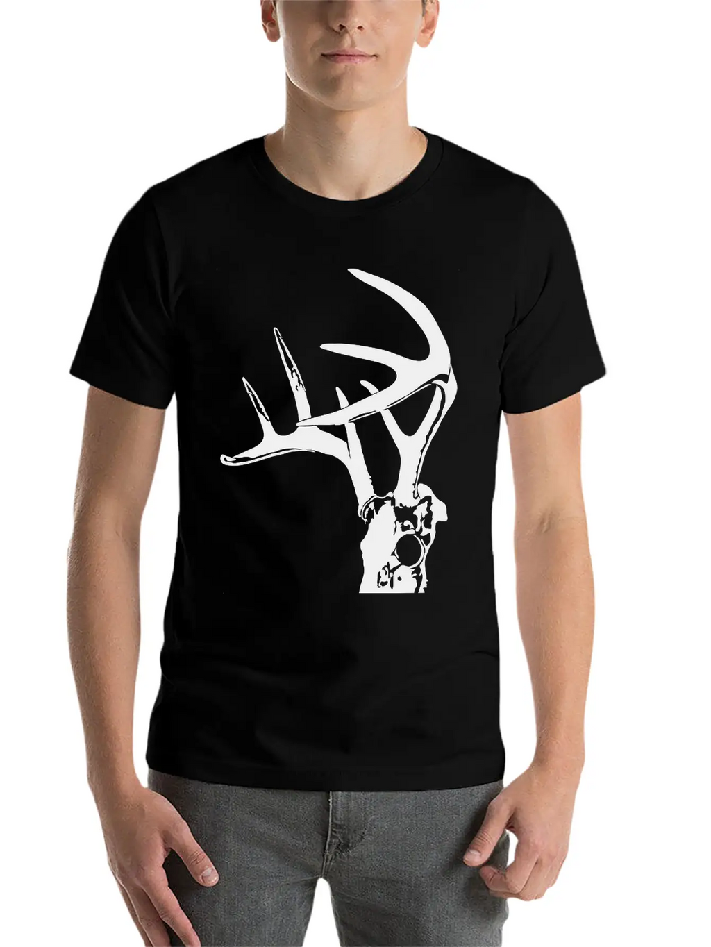 Deer Skull 2 Black Timeless Short Sleeve Tee – Comfy And Minimalist Design