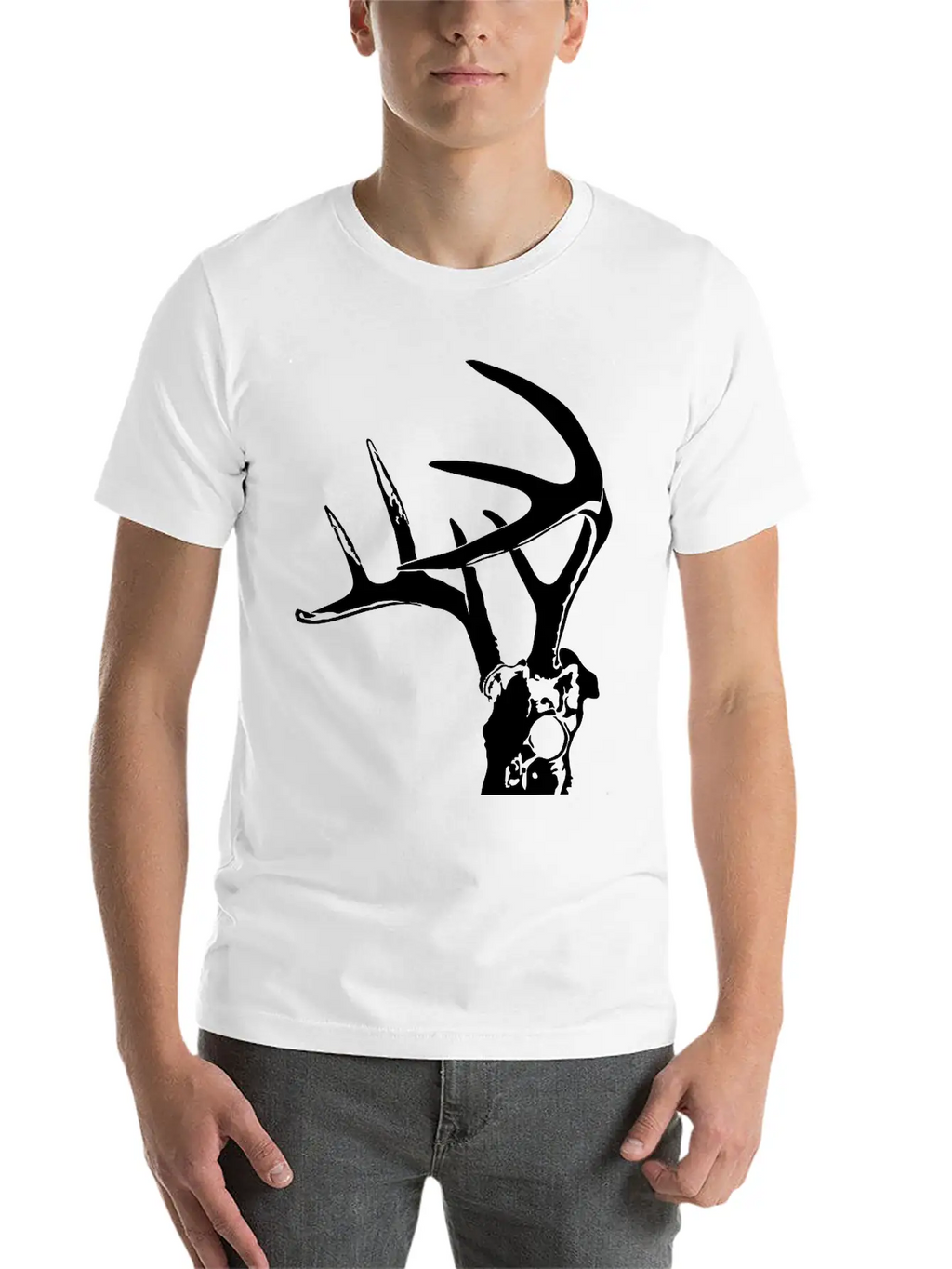 Deer Skull 2 Black Timeless Short Sleeve Tee – Comfy And Minimalist Design