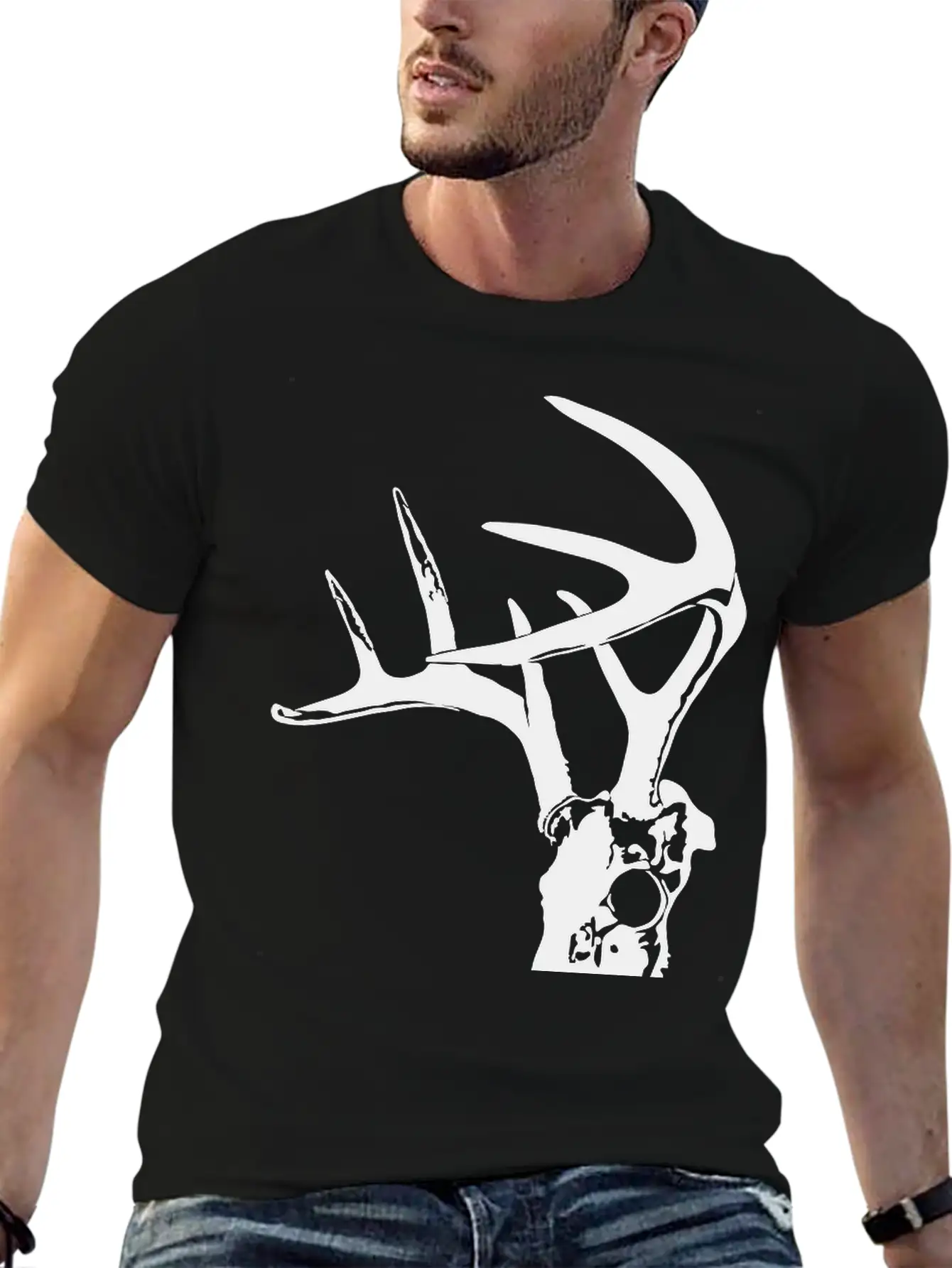 Deer Skull 2 Black Timeless Short Sleeve Tee – Comfy And Minimalist Design