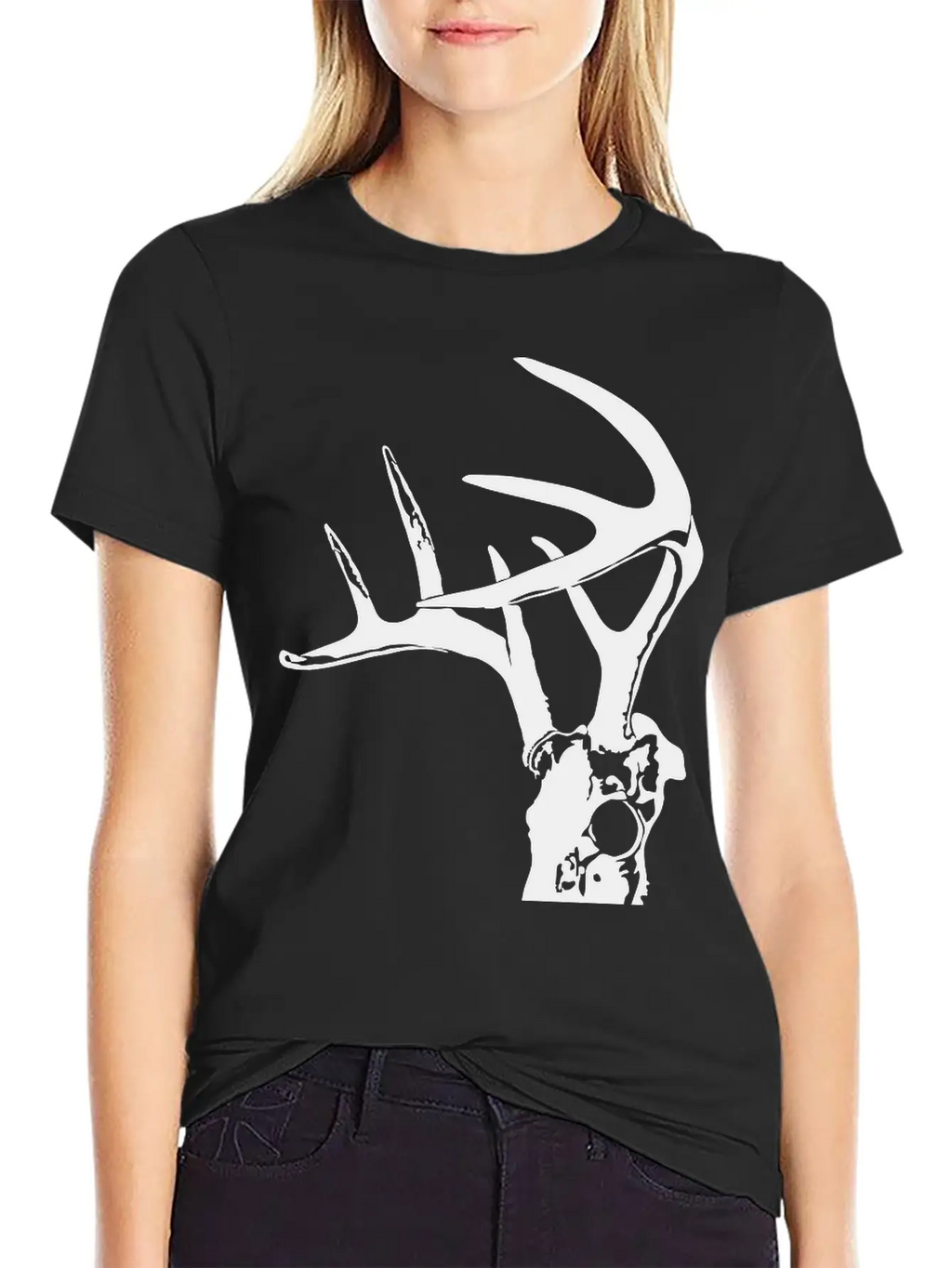 Deer Skull 2 Black Timeless Short Sleeve Tee – Comfy And Minimalist Design