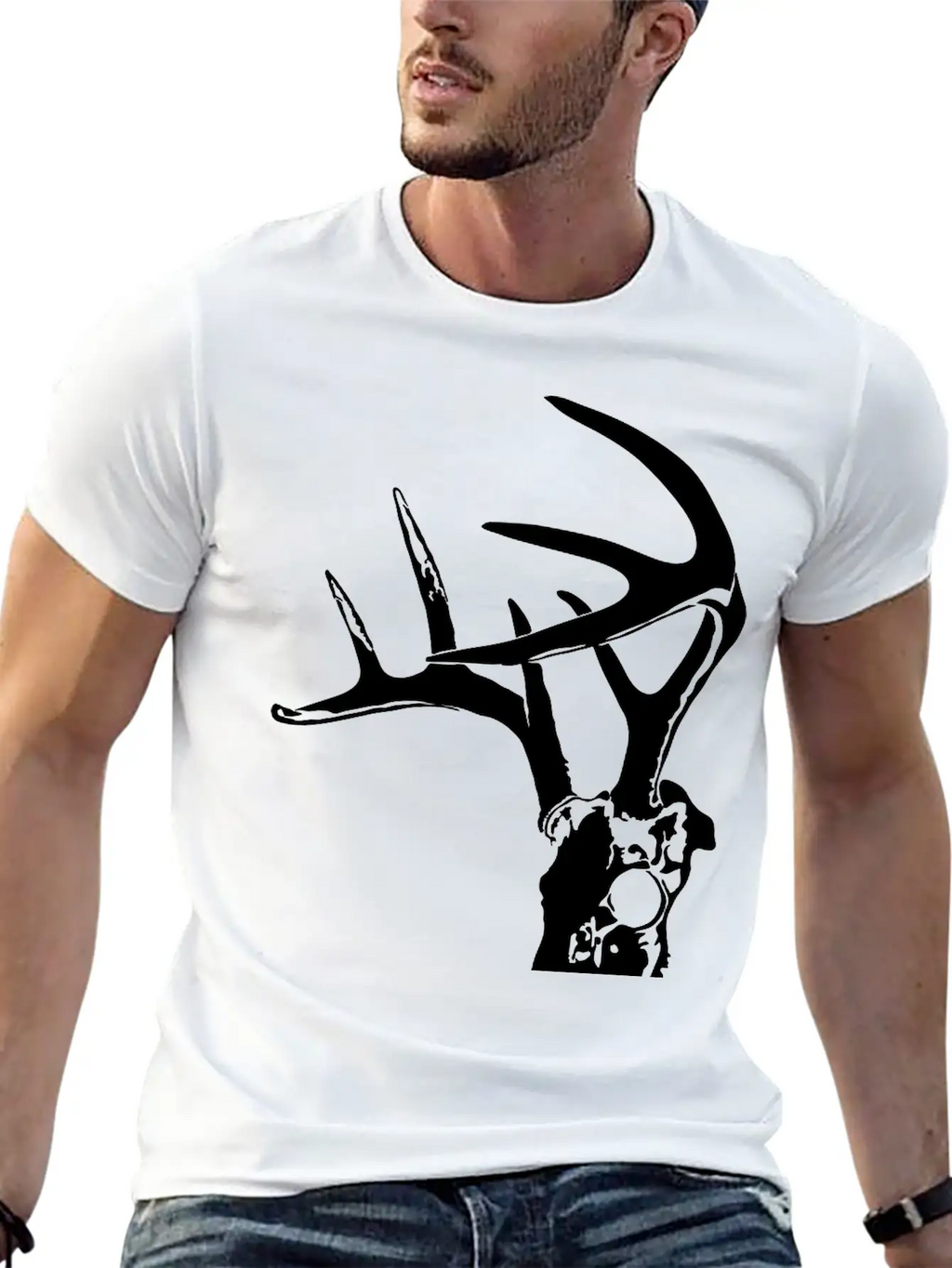 Deer Skull 2 Black Timeless Short Sleeve Tee – Comfy And Minimalist Design