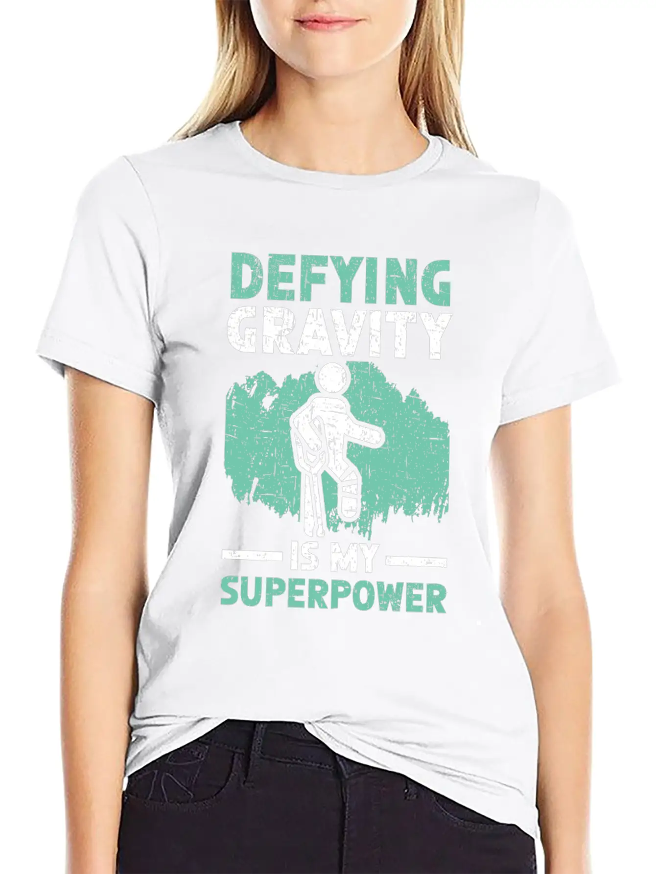 Defying Gravity Is My Superpower Broken Leg Injury Basic Graphic T-Shirt – Daily Comfort In Soft Cotton